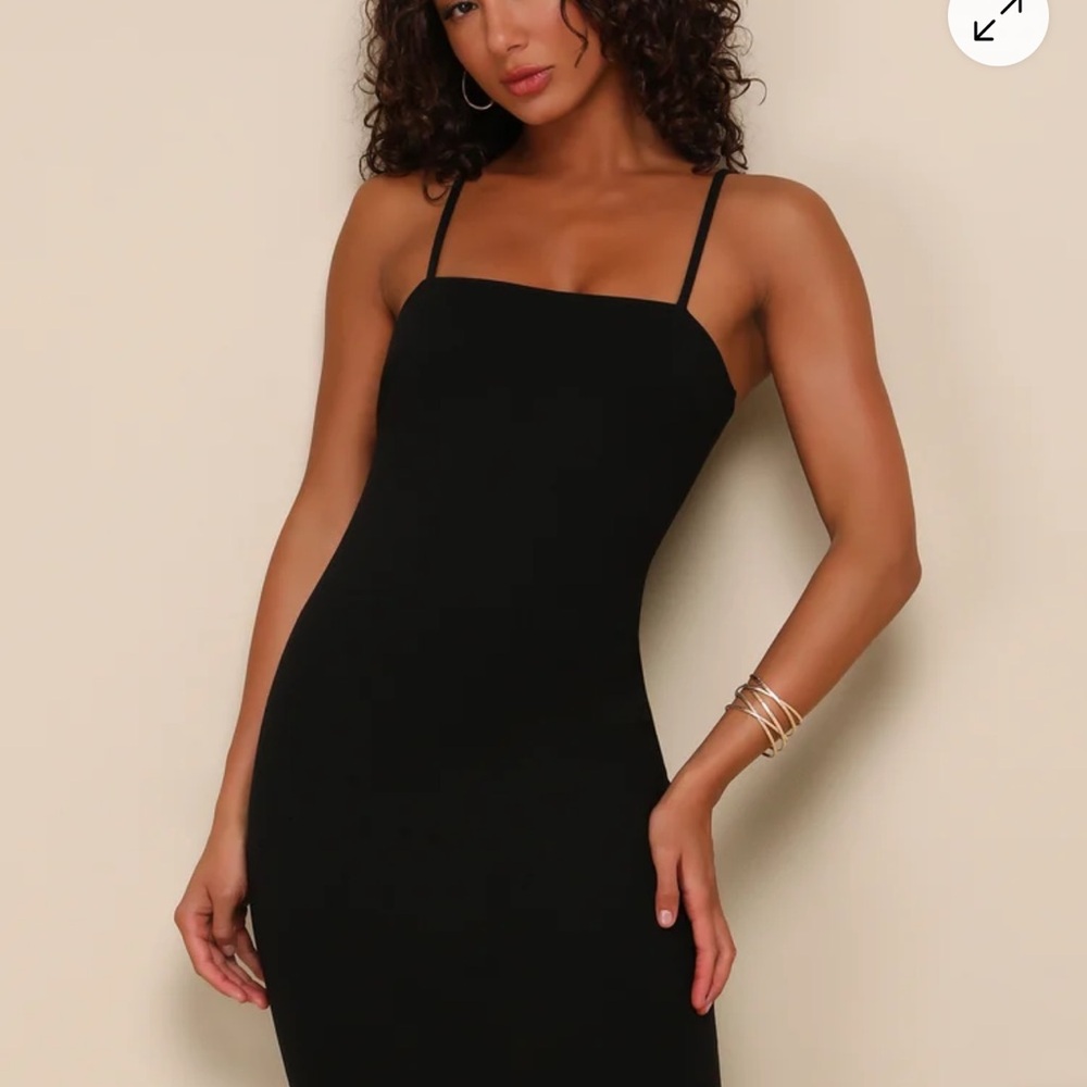 Elegant Black Spaghetti Strap Dress